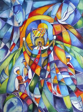 Larisa_Kralj_Prizivanje proljeća, 74x56cmHrvatska_Zapresic